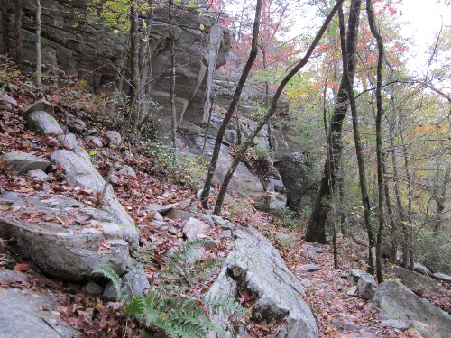 Rocky nature of the trail heading into NOC