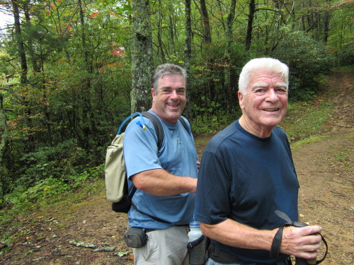 Craig and Dad during a break