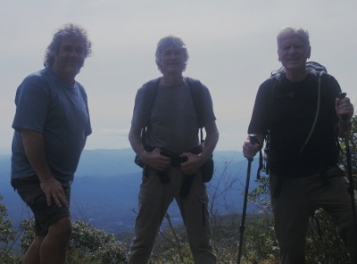 The hiking trio summits High Rocks