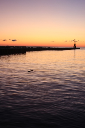 Sunset over Pentwater channel