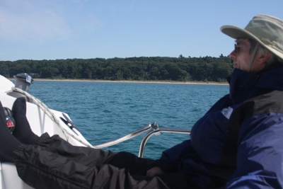 Steve enjoying a casual sail on Lake Michigan