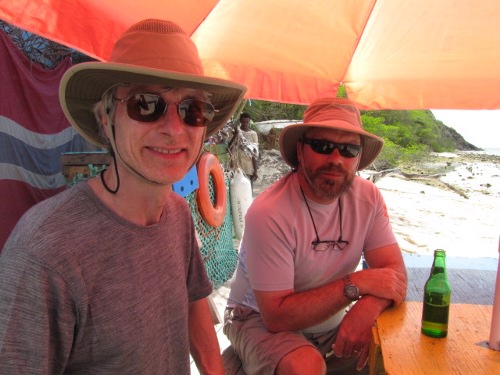 Steve and Gordon enjoy beers